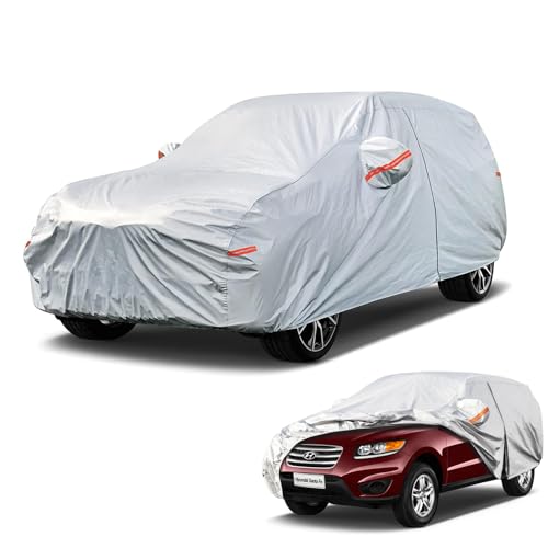 6 Layers Waterproof SUV Car Cover for Hyundai Santa Fe 2006 (LM-Silver / 43. Custom Fit Hyundai Santa Fe)