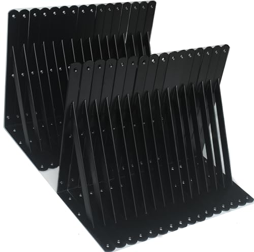 32 Pack L12 x H 8" Black Heavy Duty Shelf Brackets with Screws Metal Shelf Brackets Shelf Support Angle Brackets for Shelves L Brackets Heavy Duty Floating Shelf (32 Pack-Black / 12''x8'')
