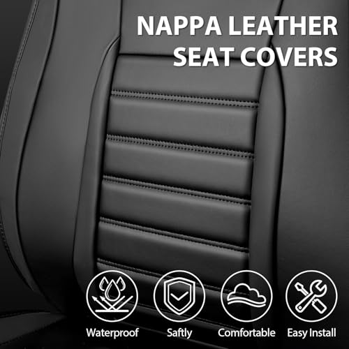 Nappa Leather Car Seat Covers Front Seats (Black / Front Seats)