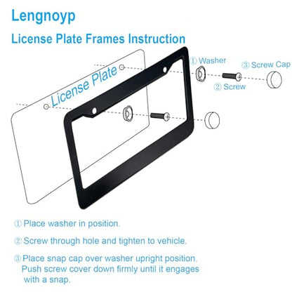 2PCS Matte Black License Plate Frames (wide black)