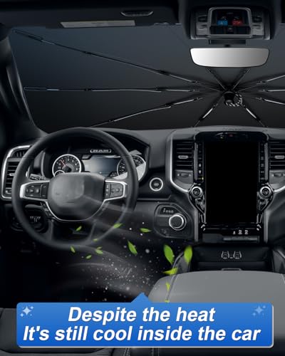 for 2026 Dodge Ram 1500 Car Windshield Sun Shade Umbrella (2019-2026 Ram 1500 2500 3500)