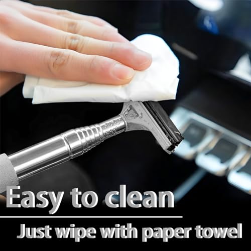 38.6 Inch Telescopic Side Mirror Glass Squeegee (Gray)