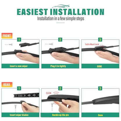 Windshield Wiper Blades Replacement for Ford Mustang Mach (24" 20" 15")