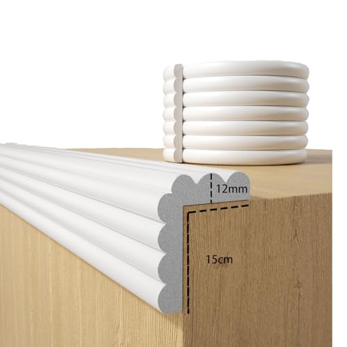 Baby Proofing Wall Corner Protector (White / 6.56Ft x 5.9"W x 0.47"Th)