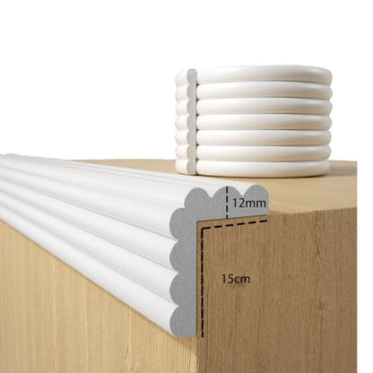Baby Proofing Wall Corner Protector (White / 6.56Ft x 5.9"W x 0.47"Th)