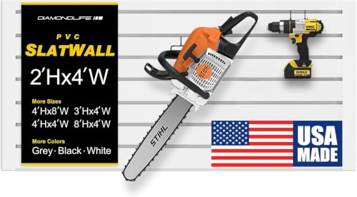 Heavy Duty 2'H x 4'W PVC Garage SlatWall Storage System (White / 2'H x 4'W)