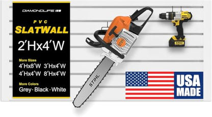 Heavy Duty 2'H x 4'W PVC Garage SlatWall Storage System (White / 2'H x 4'W)