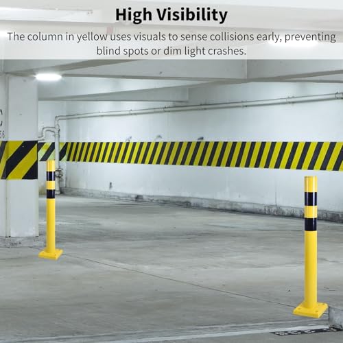 4 Pack 4" Diameter SpringBack Safety Bollard Post with 4 Anchor Bolts for Parking Garage (42"H 4Pack)
