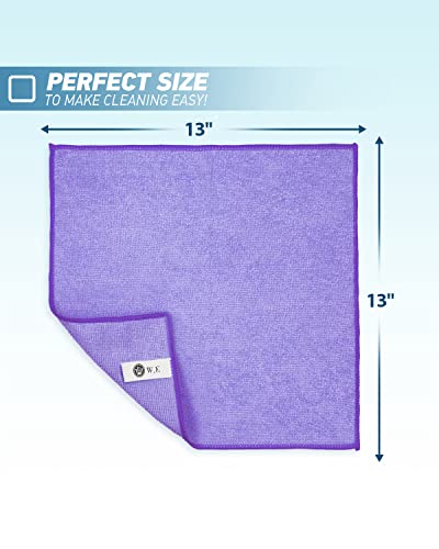 Microfiber Cleaning Cloth (24-Pack (13"x13"） / Purple)