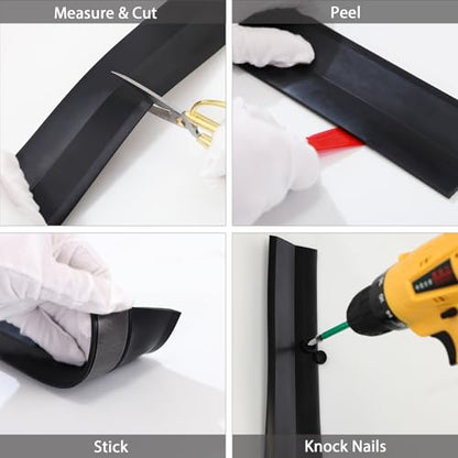 Garage Door Top and Sides Seal Strip (32.8 FT / Black)