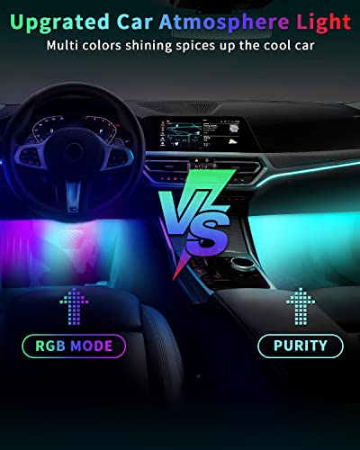 RGB LED Strip Lights for Car App Control with Remote Led Lights car Interior with Charger Music Sync Under Dash Footwell Neon Lighting Kit w (4 IN 1 48SMD)
