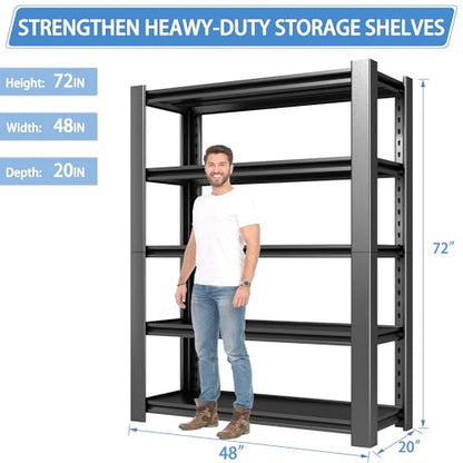 3000 LBS Capacity Metal Storage Rack 72" H x 48" W x 20" D