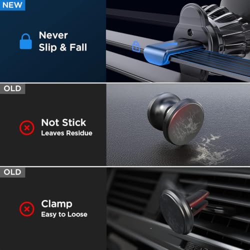 Magnetic Phone Holder for Car Phone Holder with Upgraded Clip (Red)