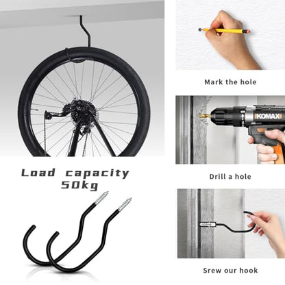 Bike Hooks Heavry Duty 6 (6 Pack / Black)