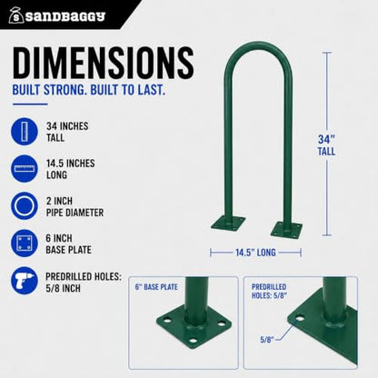 U Shaped Bike Rack (Green)