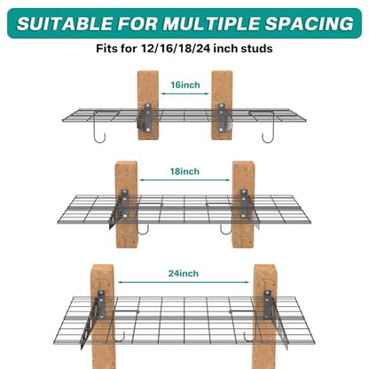 Wall Mounted Garage Wall Shelves (Black)