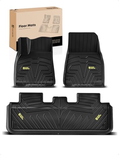 Automotive Floor Mats for Tesla Model Y 2020 (Black / 3-Piece Set)
