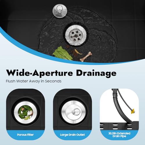 Free Standing Utility Sink with Washboard Laundry Tub Sink for Outdoor (C / Black-23.62*15.75*30.12in)