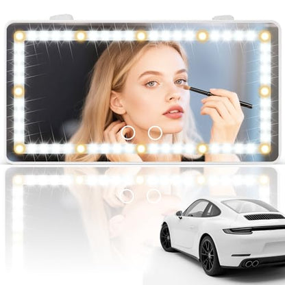 Car Sun Visor Vanity Mirror (White / 1PCS)