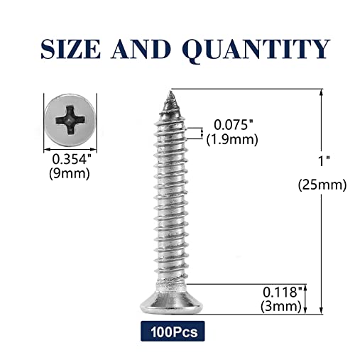 10 x 1 Wood Screw 100Pcs 18 (#10 x 1")
