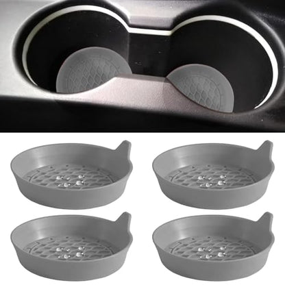 4 PCS Car Cup Coasters (Grey*4pcs / No Diamonds)