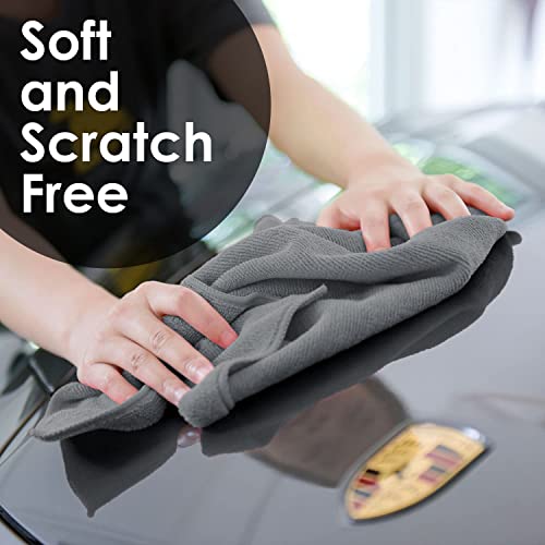 Microfiber Cleaning Cloths (Pack of 36 - 16x16 Inches / Grey)