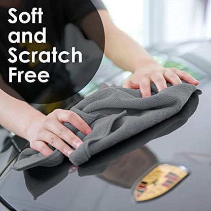 Microfiber Cleaning Cloths (Pack of 36 - 16x16 Inches / Grey)