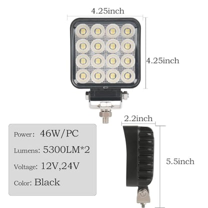 4.3" 12v Flood Light for Tractor (2PCS)