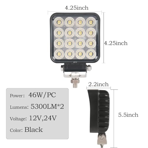 4.3" 12v Flood Light for Tractor (4PCS)