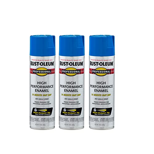 Professional High Performance Gloss Safety Blue Spray Paint (Gloss Safety Blue / 15 Ounce (Pack of 3))