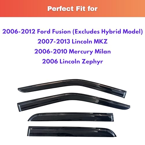Rain Guards Window Visors for 2006 (2006-2012 Fusion & 2007-2013 Lincoln MKZ)