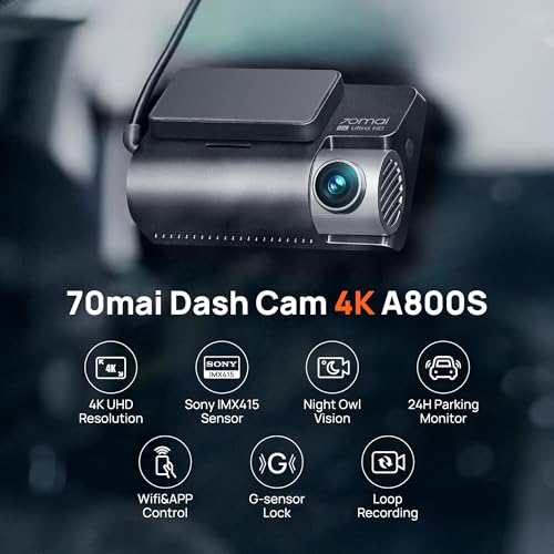 4K Dash Cam Front and Rear with STARVIS (A800S-1)