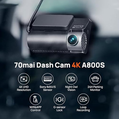 4K Dash Cam Front and Rear with STARVIS (A800S-1)
