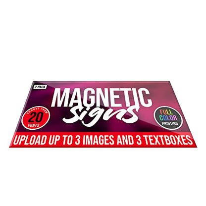 2 Pack Personalized Magnetic Signs for Vehicles (Design G)