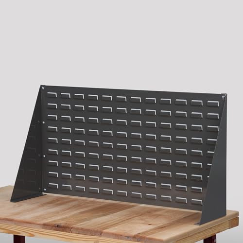 98636 Heavy Duty Steel Louvered Panel Standing Work Bench Storage Rack Garage Organizer for Mounting AkroBin Storage Bins (36-Inch L x 8-Inch W x 20-Inch H)
