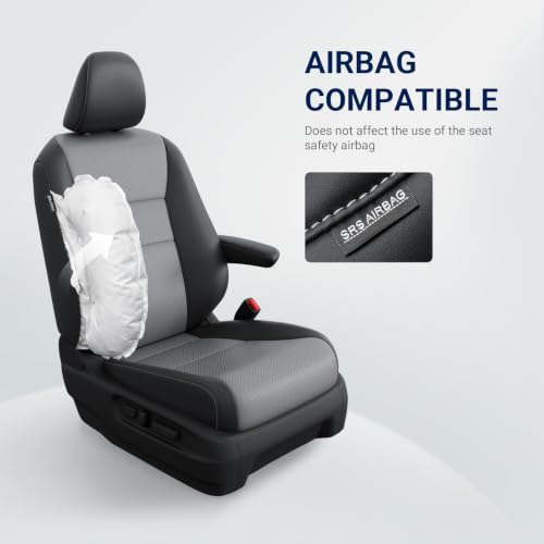Seat Covers for Honda Pilot 2016 (Black-Grey / 8 Seats - EX-L,SE,TOURING,SPORT 2016-2022)
