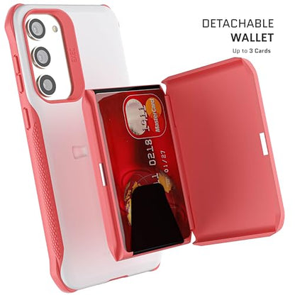EXEC Galaxy S23 Plus Case Wallet for Women Girls with Detachable Magnetic Credit Card Holder Supports Wireless Charging Protective Phone Covers Designed for 2023 Samsung S23+ (Galaxy S23 Plus / Pink)