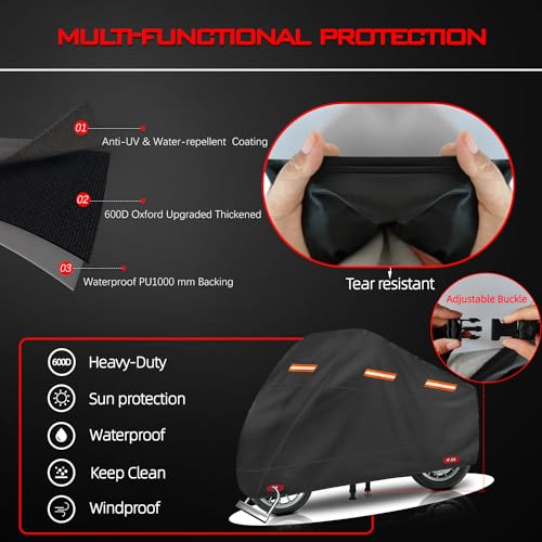 Motorcycle Cover (116" x 41" x 50" / Black)
