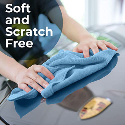 Microfiber Cleaning Cloths (Pack of 36 - 16x16 Inches / Blue)