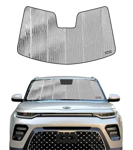 Windshield Sunshade for Kia Soul 2020 (Silver Water Ripple)