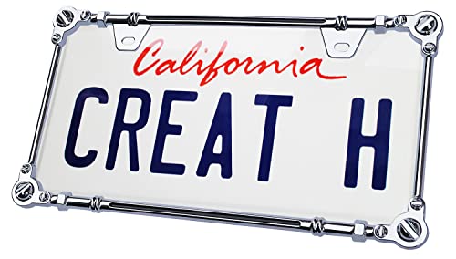 3D Chrome License Plate Frames (Screw Pattern)