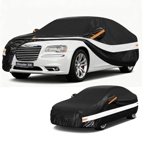 10 Layers Car Cover Custom Fit for Chrysler 300 (Black Gray / Custom Fit for Chrysler 300)