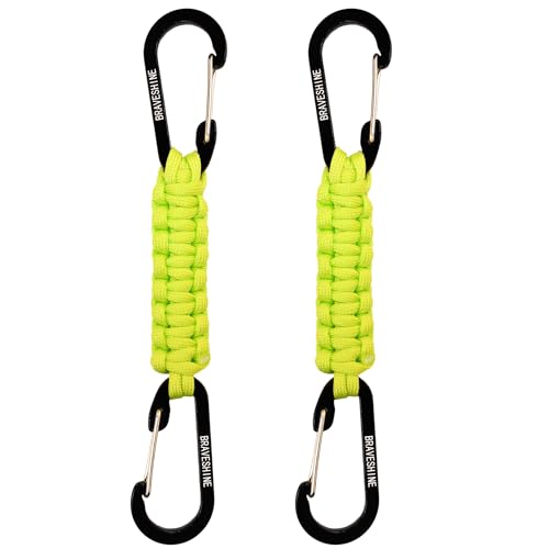 Carabiner Keychain Hook with Paracord Strap (Green)