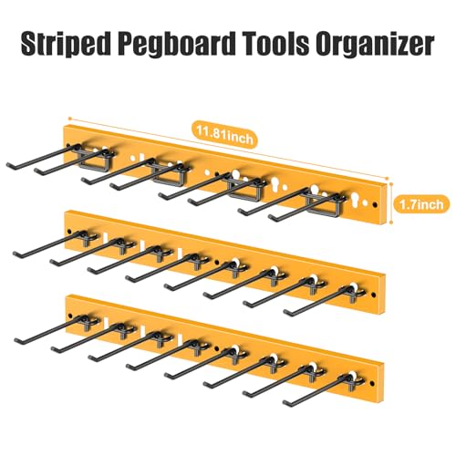 3 Modular Pegboard Strip Storage (Pack of 3 / Yellow)