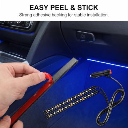 24‑LED USB Car Interior Ambient Light Strips (1 PC / Blue)