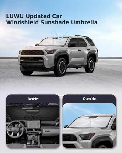 2025 4Runner Car Windshield Sun Shade Windshield Sunshade Umbrella [Star Fabric] Protect Car from Sun Rays&Heat Damage Keeps Vehicle Cool (2025 4Runner)