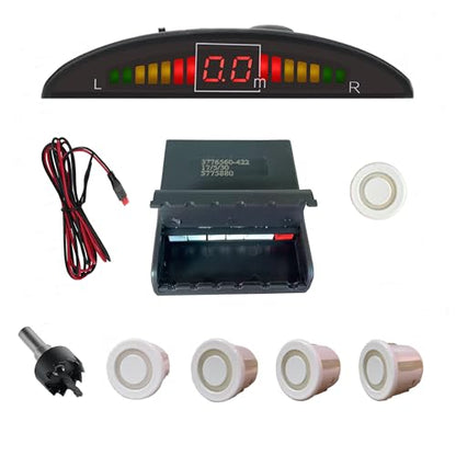 Parking Sensor Kit Backup Sensor Kit Reverse Sensor for Pickup & Extended Vehicles (White)