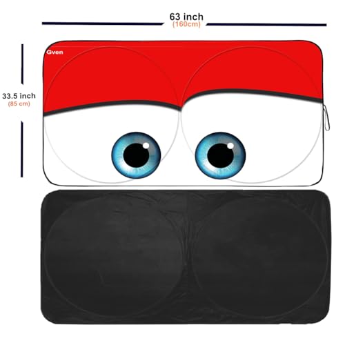 Windshield Sun Shades Car Sun Shade Protector Blocks UV Rays for Full (Red / Large (Universal Fit))
