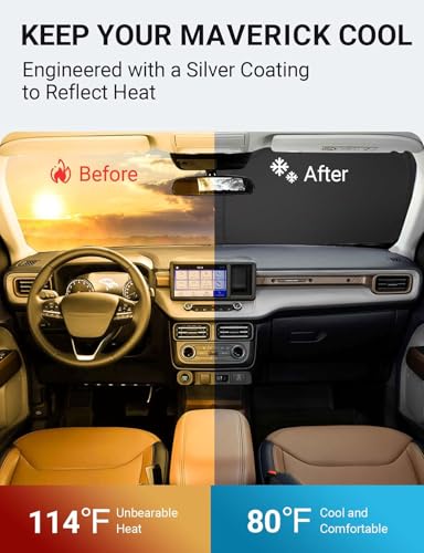 Custom Fit Car Windshield Sun Shade for 2022 (Ford Maverick 2022-2026)