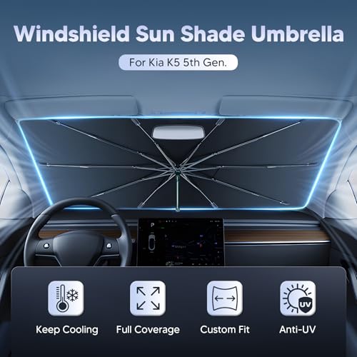 Windshield Sun Shade Umbrella for 2021 (Kia K5 2021-Present/Hyundai Sonata 2020-Present)